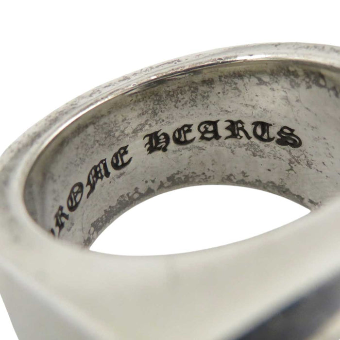 CHROME HEARTS 
LETTER BLOCK Silver 2004 Engraving CH Cross 
Letter Block CH Plus Ring
