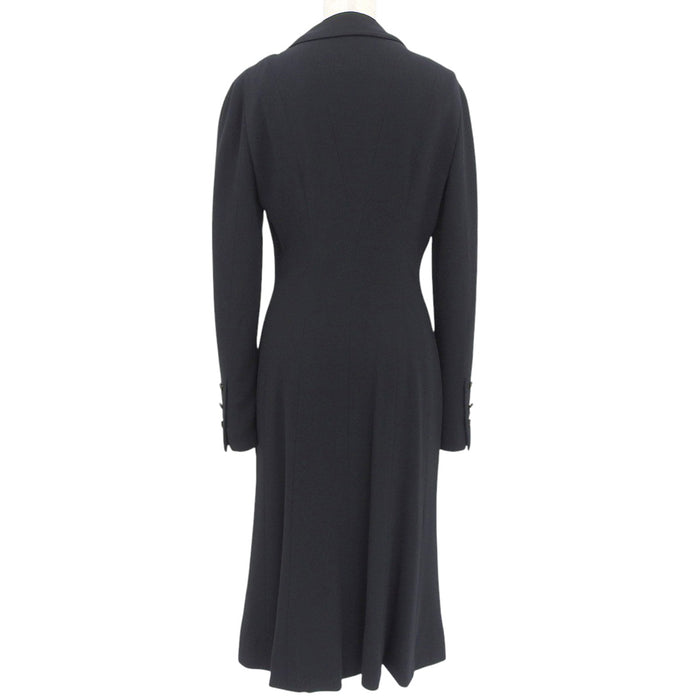 CHANEL 
96A COCO CC logo bottone Coco 
marchio Coco vintage cappotto doppiopetto in lana