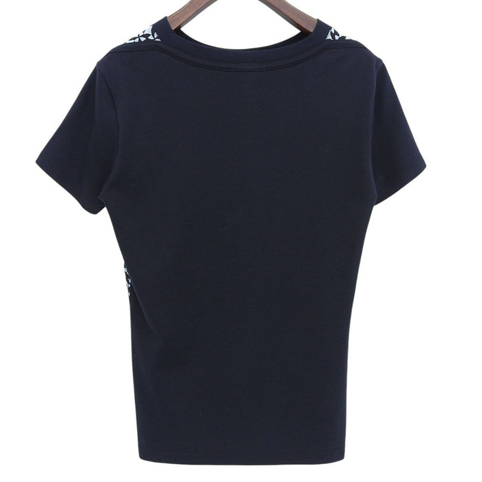 LOUIS VUITTON 
シルク コットン 
モノグラム 切替 Tシャツ