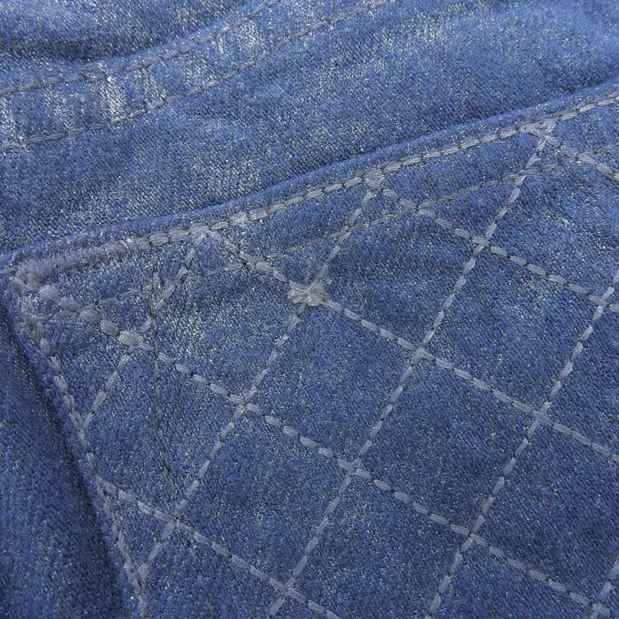 CHANEL 
09P COCO CC ロゴ ココボタン ラメ コットン 
ココマーク グリッター デニムパンツ 
マトラッセ