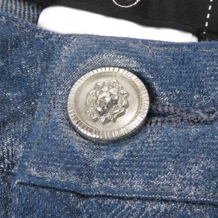 CHANEL 
09P COCO CC ロゴ ココボタン ラメ コットン 
ココマーク グリッター デニムパンツ 
マトラッセ