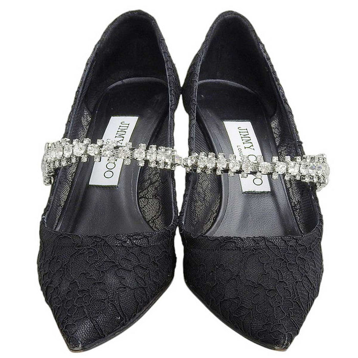 JIMMY CHOO 
BING PUMP Bing Pumps Bijou Sheer Lace 
Crystal Strap Lace Mules