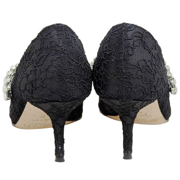 JIMMY CHOO 
BING PUMP Bing Pumps Bijou Sheer Lace 
Crystal Strap Lace Mules
