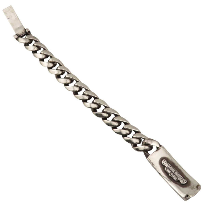 CHROME HEARTS 
13LINK ID FLORAL CRS 1997 Engraving Silver CH Cross 
Floral Cross ID Classic Bracelet 13 Link