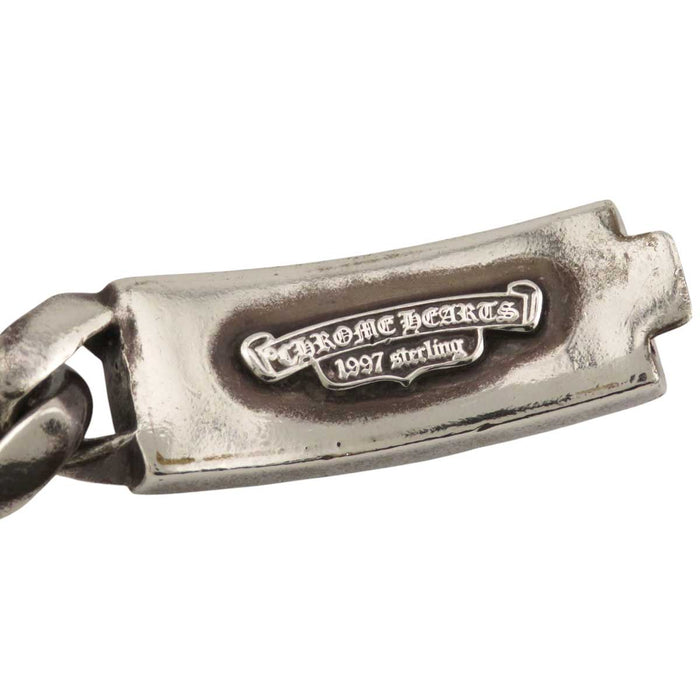 CHROME HEARTS 
Bracelet classique ID croix florale 13 maillons CH argent gravure 1997
Bracelet classique ID croix florale 13 maillons