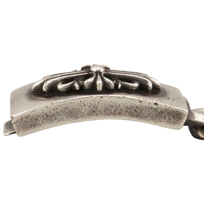 CHROME HEARTS 
Bracelet classique ID croix florale 13 maillons CH argent gravure 1997
Bracelet classique ID croix florale 13 maillons