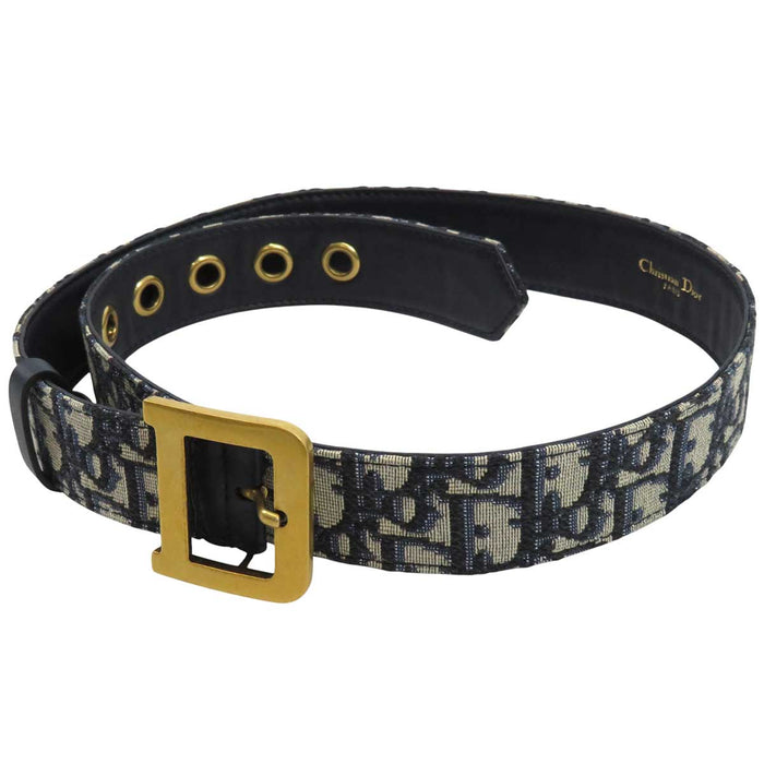 Dior 
ロゴ キャンバス レザー ゴールドカラーメタル 
オブリーク ジャカード Dバックル ベルト