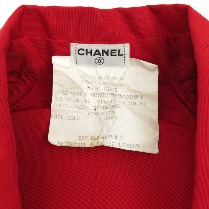 CHANEL 
Logo COCO CC Corona Bottone Coco 
Marchio Coco Vintage Cappotto di Seta