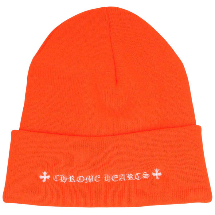 CHROME HEARTS 
CH Plus Logo Croix du Cimetière 
Bonnet tricoté brodé Triple Croix