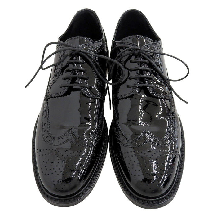 YVES SAINT LAURENT 
メダリオン ウィングチップ パテント 
レースアップ ドレスシューズ