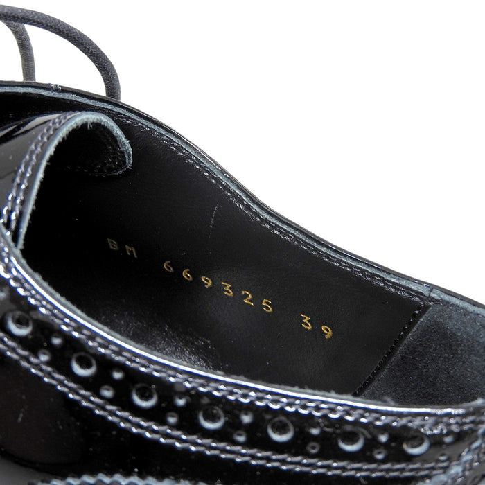 YVES SAINT LAURENT 
メダリオン ウィングチップ パテント 
レースアップ ドレスシューズ