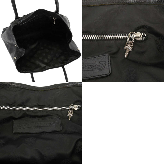 CHROME HEARTS 
TOTE W/SNP 3CEMETERY PATCHES Dagger Zip Scroll Label 
3 Cemetery Cross Patch Tote Bag
