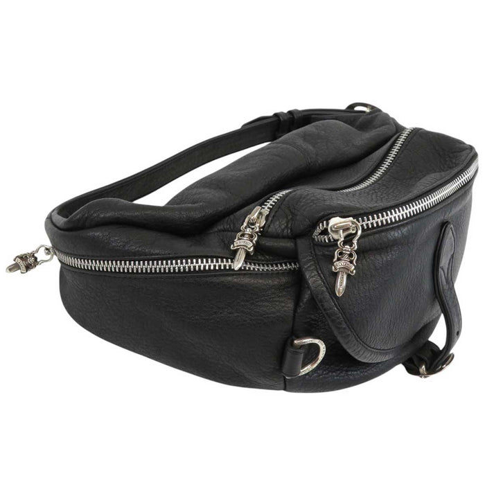 CHROME HEARTS 
#1 SNAT PACK Dagger Zip Gunslinger Belt Silver 
Snat Pack #1 Leather Waist Bag