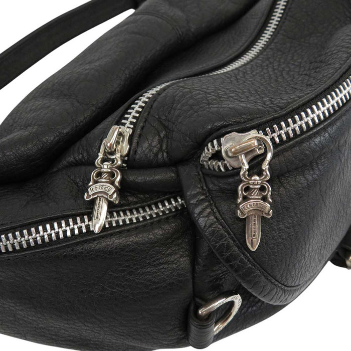 CHROME HEARTS 
#1 SNAT PACK Dagger Zip Gunslinger Belt Silver 
Snat Pack #1 Leather Waist Bag