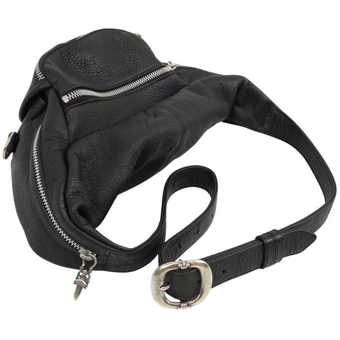 CHROME HEARTS 
#1 SNAT PACK Dagger Zip Gunslinger Belt Silver 
Snat Pack #1 Leather Waist Bag