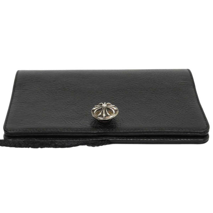 CHROME HEARTS 
AGENDA PLAIN 1994 Engraving CH Cross Silver Notebook Cover 
Cross Ball Button Boro Chip Agenda