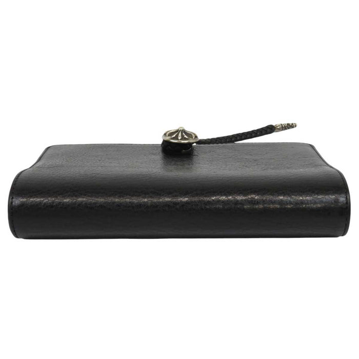 CHROME HEARTS 
AGENDA PLAIN 1994 Engraving CH Cross Silver Notebook Cover 
Cross Ball Button Boro Chip Agenda