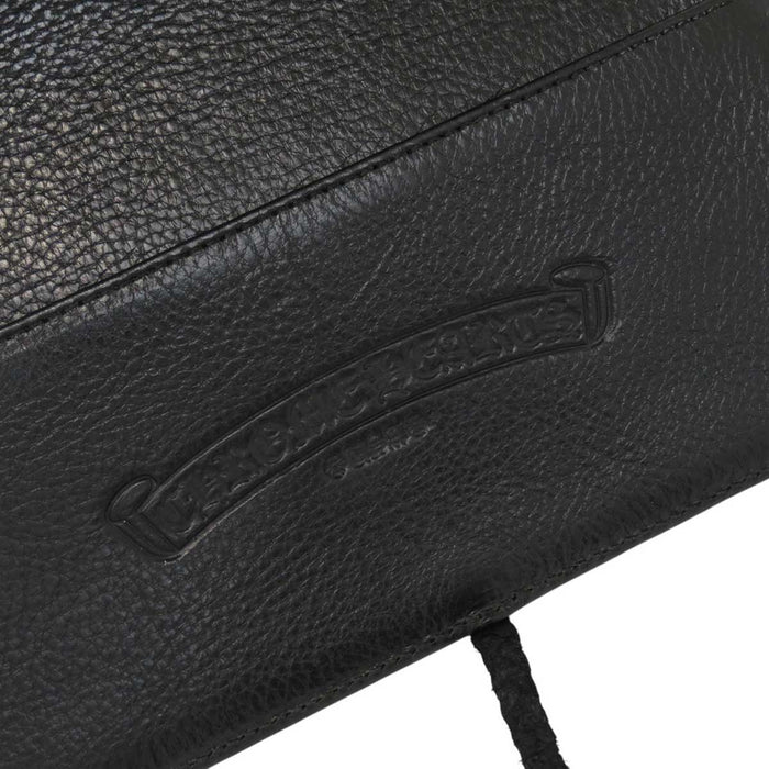 CHROME HEARTS 
AGENDA PLAIN 1994 Engraving CH Cross Silver Notebook Cover 
Cross Ball Button Boro Chip Agenda