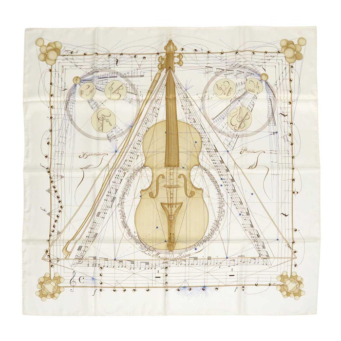 HERMES 
Seta grande formato Violino 
Carré 90 La Musique des Spheres La musica suonata dalle sfere