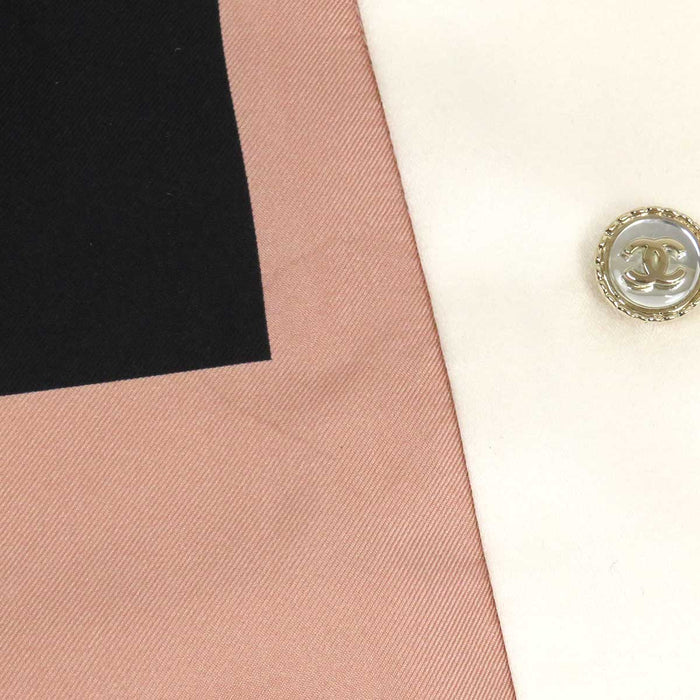 CHANEL 
COCO Coco Button rue cambon 31 High Neck 
Coco Mark Silk Sleeveless Long Shirt