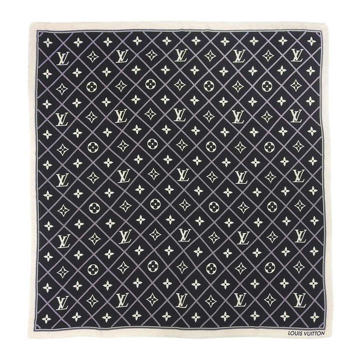 LOUIS VUITTON
LV Logo Silk Wool Monogram Large Shawl Croisillon