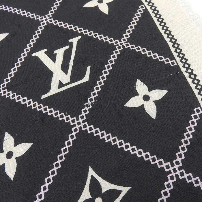 LOUIS VUITTON
LV Logo Silk Wool Monogram Large Shawl Croisillon
