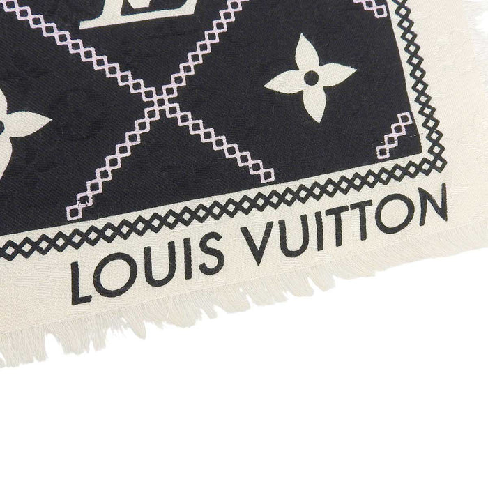 LOUIS VUITTON
LV Logo Silk Wool Monogram Large Shawl Croisillon