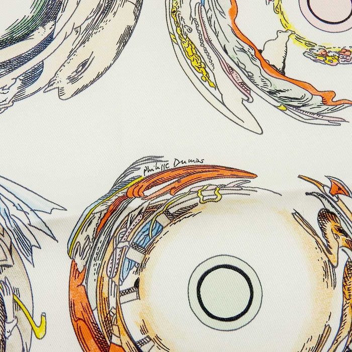 HERMES 
シルク 馬車 大判 
カレ 70 Les Anamorphoses アナモルフォーズ スカーフ