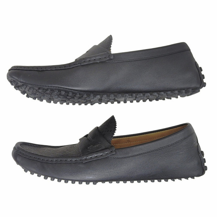 GUCCI 
Diamante Loafer Logo 
Leather Driving Shoes