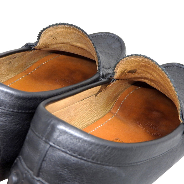 GUCCI 
Diamante Loafer Logo 
Leather Driving Shoes