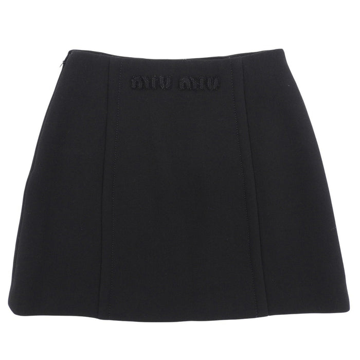 MIUMIU
Wool Button
Logo Mini Wrap Skirt