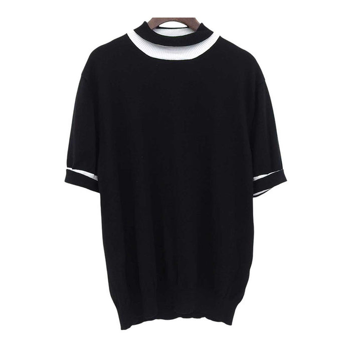 HERMES
Summer knit bicolor cashmere blend
High neck short sleeve knit