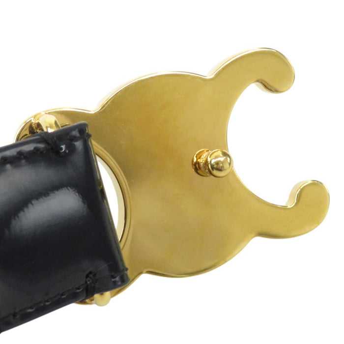 CELINE 
パテントレザー ゴールドカラーメタル 
ミディアム トリオンフ ベルト