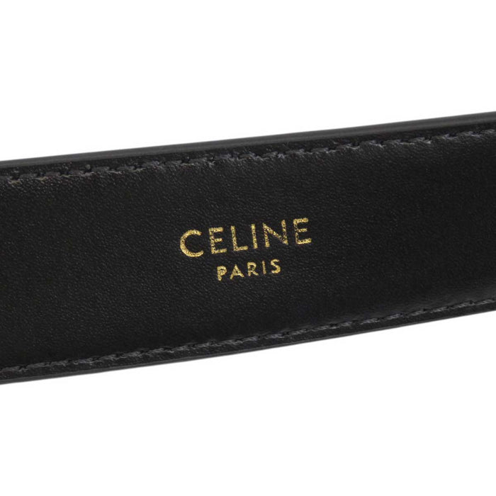 CELINE 
パテントレザー ゴールドカラーメタル 
ミディアム トリオンフ ベルト