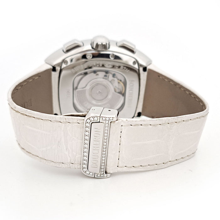 Boucheron 
MEC Chronograph Diamond Bezel 
With Box and Warranty Card