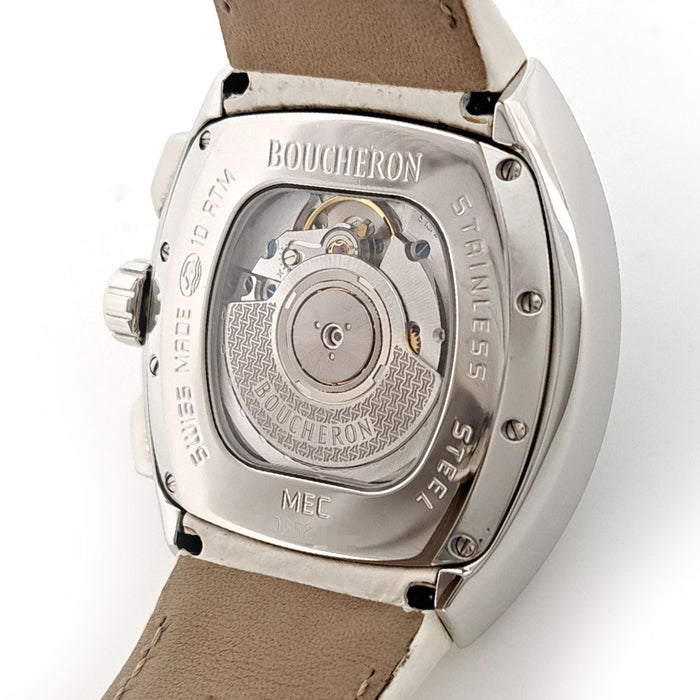 Boucheron 
MEC Chronograph Diamond Bezel 
With Box and Warranty Card