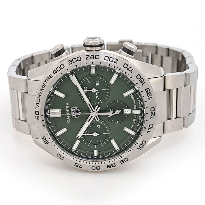TAG HEUER 
カレラ キャリバー ホイヤー02 スポーツクロノグラフ 
箱ギャラ付