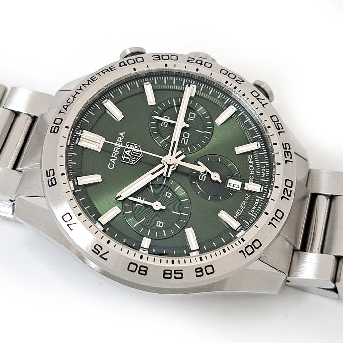 TAG HEUER 
カレラ キャリバー ホイヤー02 スポーツクロノグラフ 
箱ギャラ付