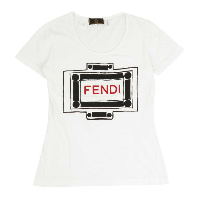 FENDI 
エンブロイダリー 
ロゴ 刺繍 ショートスリーブ Tシャツ