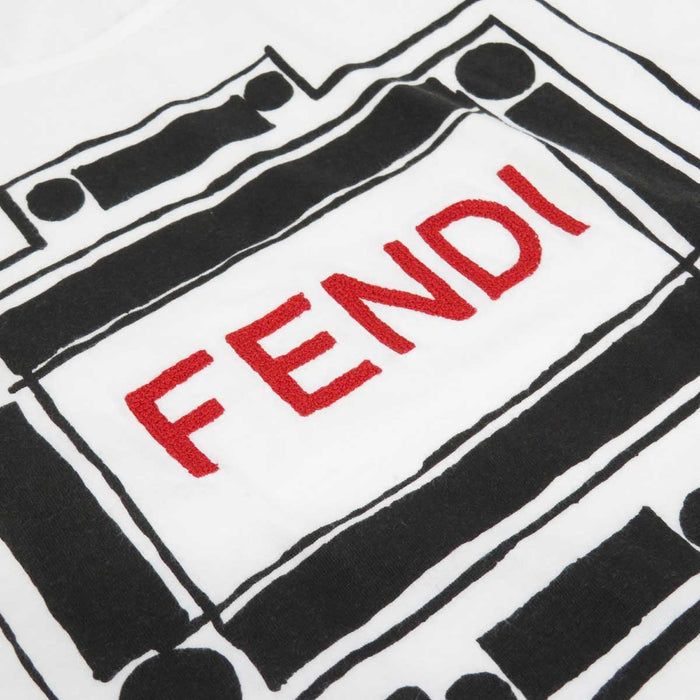 FENDI 
エンブロイダリー 
ロゴ 刺繍 ショートスリーブ Tシャツ