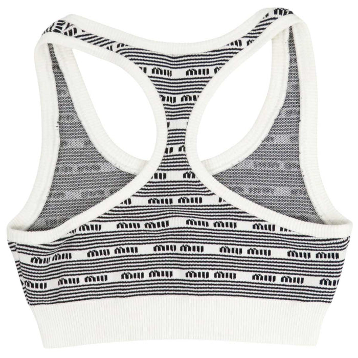 MIUMIU 
Stripe Rayon Tank Top Summer Knit 
Viscose Logo Tops