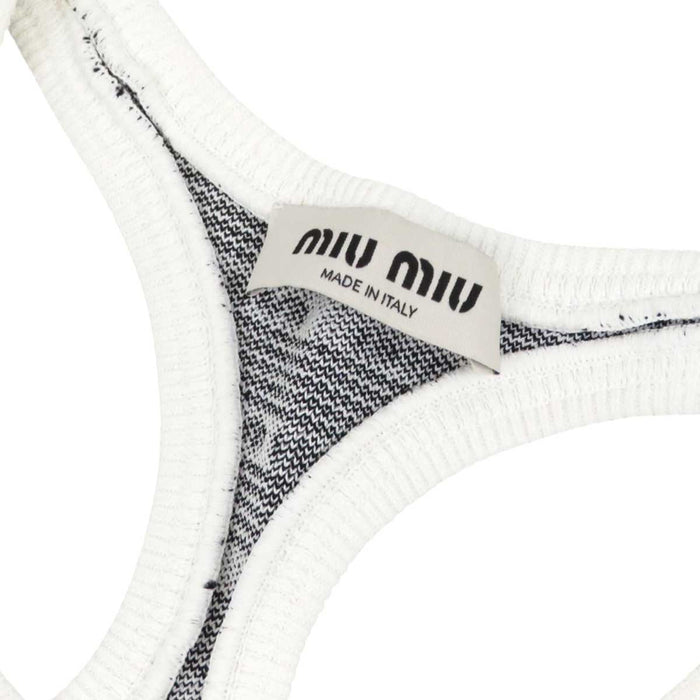 MIUMIU 
Stripe Rayon Tank Top Summer Knit 
Viscose Logo Tops