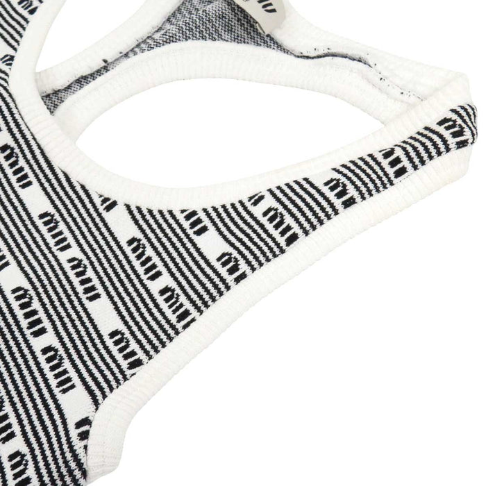 MIUMIU 
Stripe Rayon Tank Top Summer Knit 
Viscose Logo Tops