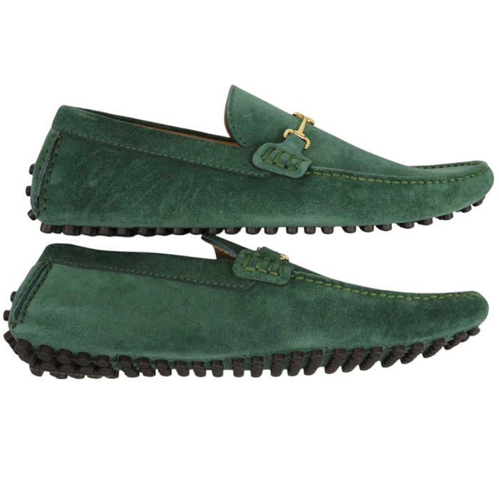 LOUIS VUITTON 
LV cercle logo daim 
ligne Vecchio chaussures de conduite
