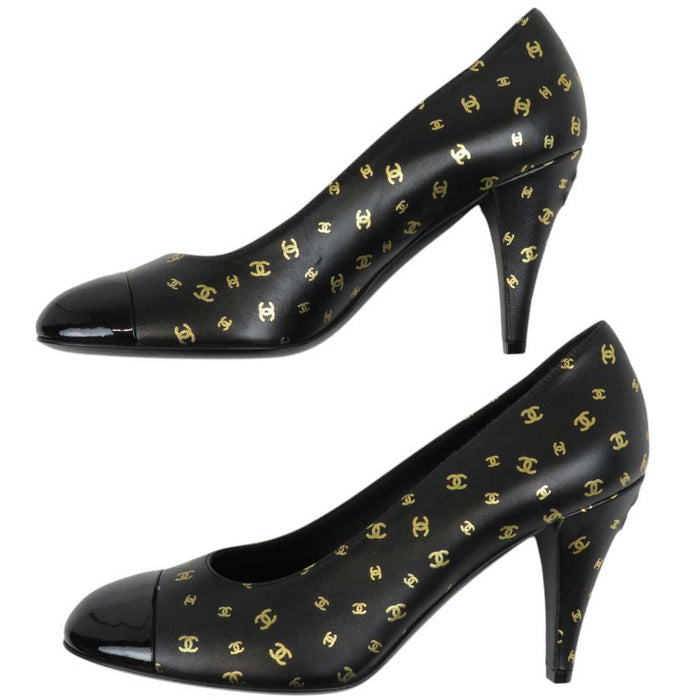 CHANEL 
COCO CC Logo 23B Leather Patent 
Coco Mark High Heel Pumps