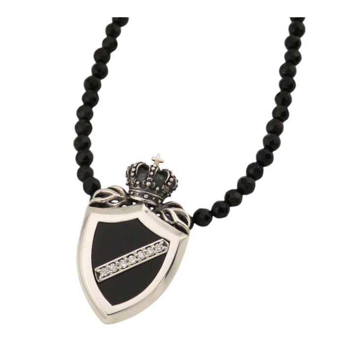 Justin Davis
Crown Shield D0.09 Silver
Crown Shield Pendant Tiny Onix Chain Necklace