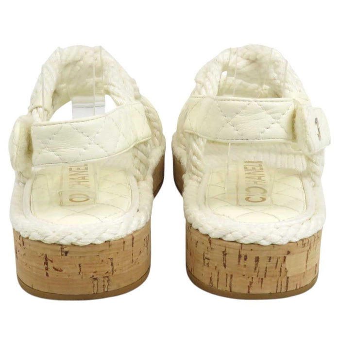 CHANEL 
COCO CC logo rope leather 
Coco mark matelassé cord sandals