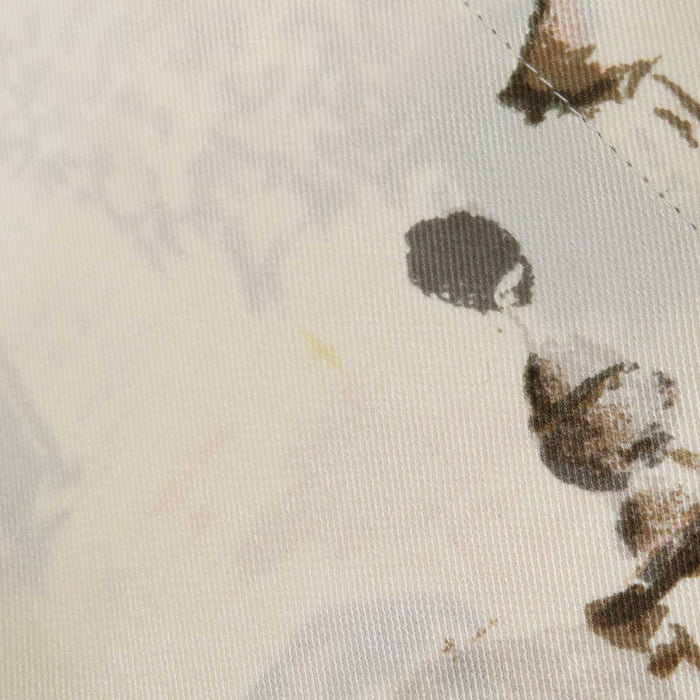 HERMES 
ヤシの木 ロゴボタン 
総柄 シルクシャツ