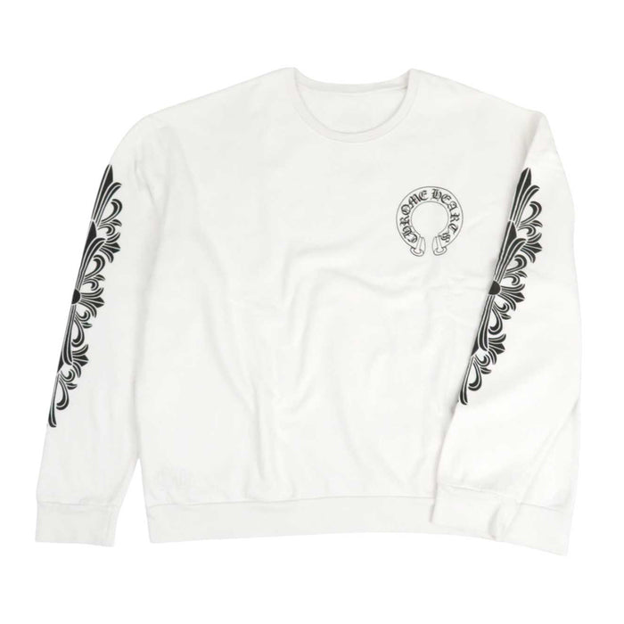 CHROME HEARTS 
Horseshoe スウェット バックロゴ スクロールラベル CH 
ホースシュー プリント 袖フローラル トレーナー