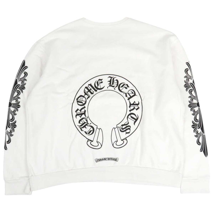 CHROME HEARTS 
马蹄形 卫衣 背面标志 卷轴标签 CH 
马蹄形 印花 袖子花卉 运动衫